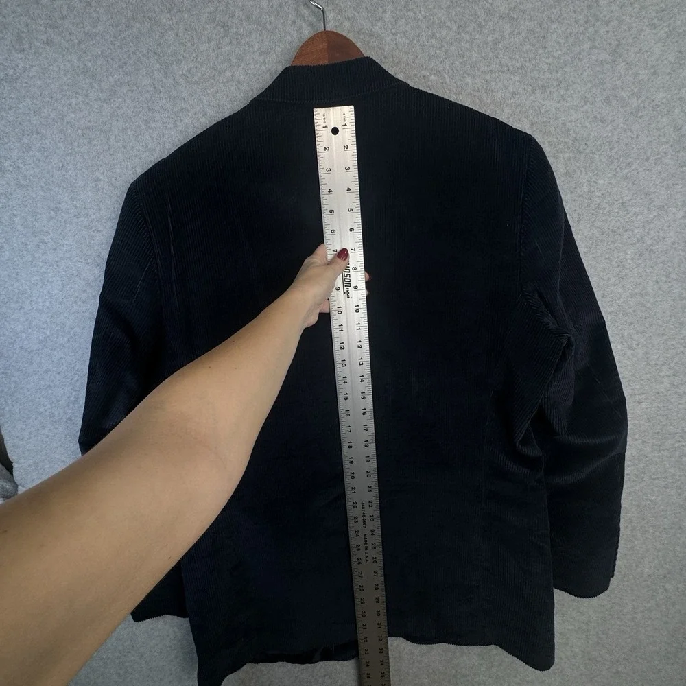 Meeting Street 100%‎ Cotton Corduroy Blazer Navy Blue Size 44L Two-Button Jacket